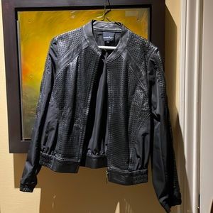 Nanette Lepore leather and nylon jacket.  Like new.  Size S
